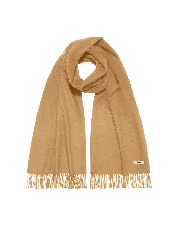 Chic And Trendy Cashmere Plain Stole—camel