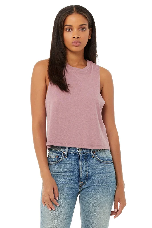 Women's Holiday Clothing Bella + Canvas Womens Cropped Tank Top - Heather Orchid