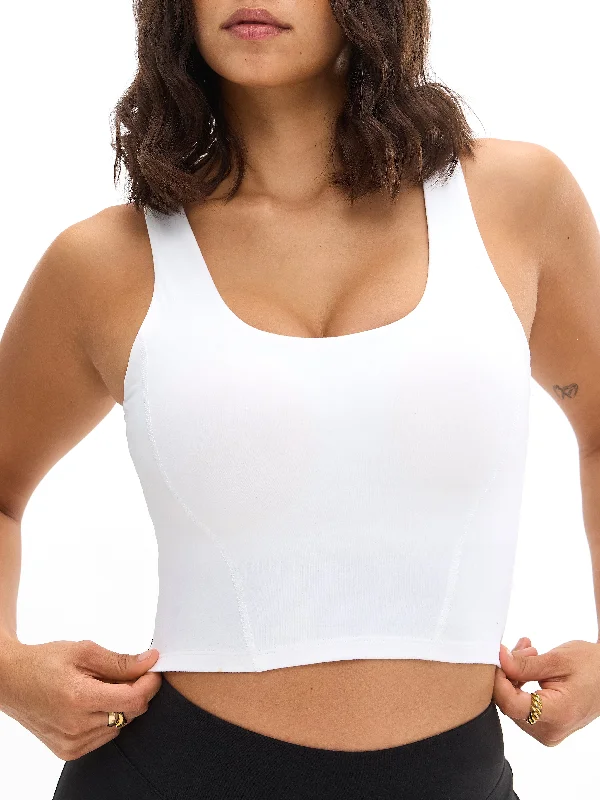 Stylish And Comfortable Clothing For Women Crystal Crop V2 - White