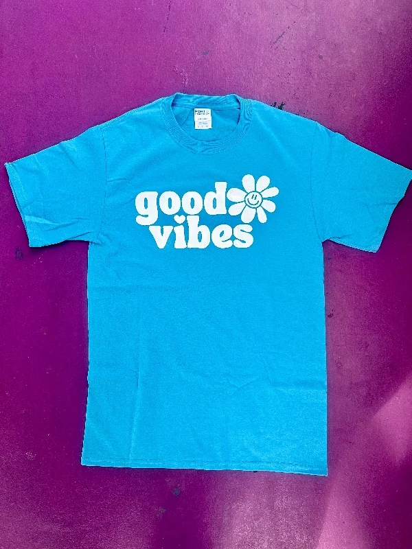 Affordable Women's Apparel Good Vibes Blue Tee