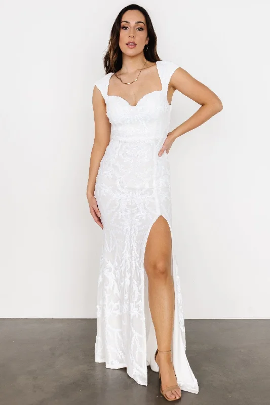 Flash Sales Kylene Sequin Maxi Gown | White