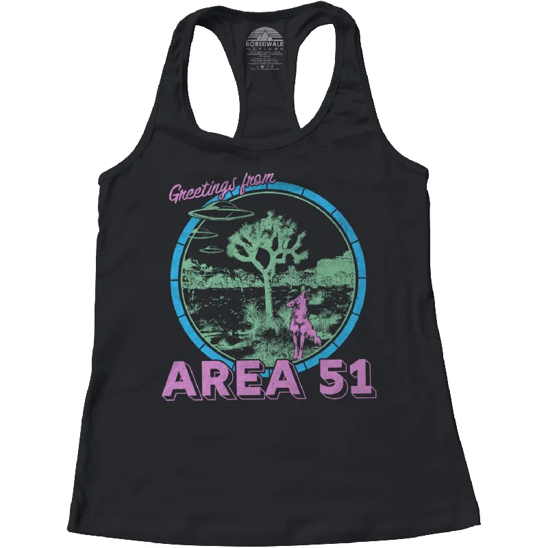 Women's Clothing For Casual Outings Women's Greetings from Area 51 Racerback Tank Top