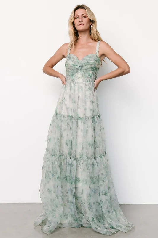 Women's Comfortable Lounge Outfit Sinclair Sweetheart Gown | Green Floral