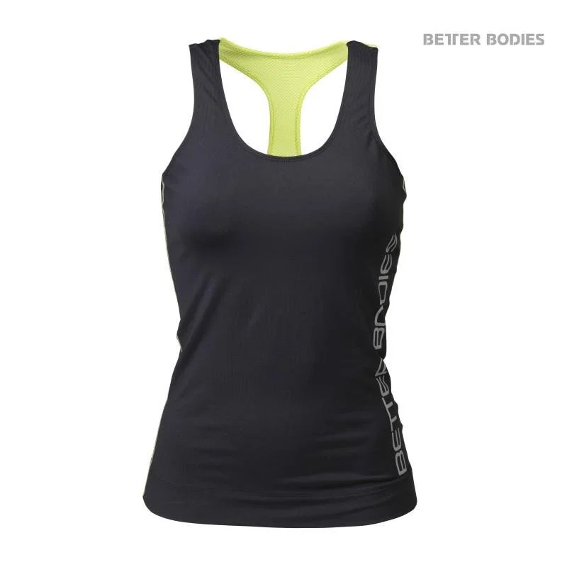 Timeless Women's Clothing Better Bodies Athlete T-Back - Black-Lime