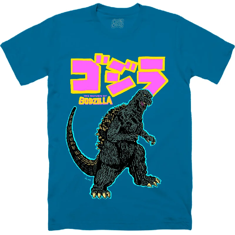 Women's Clothing Apparel Sets THE RETURN OF GODZILLA: '80s PROMO MERCH - T-SHIRT (RETRO BLUE)