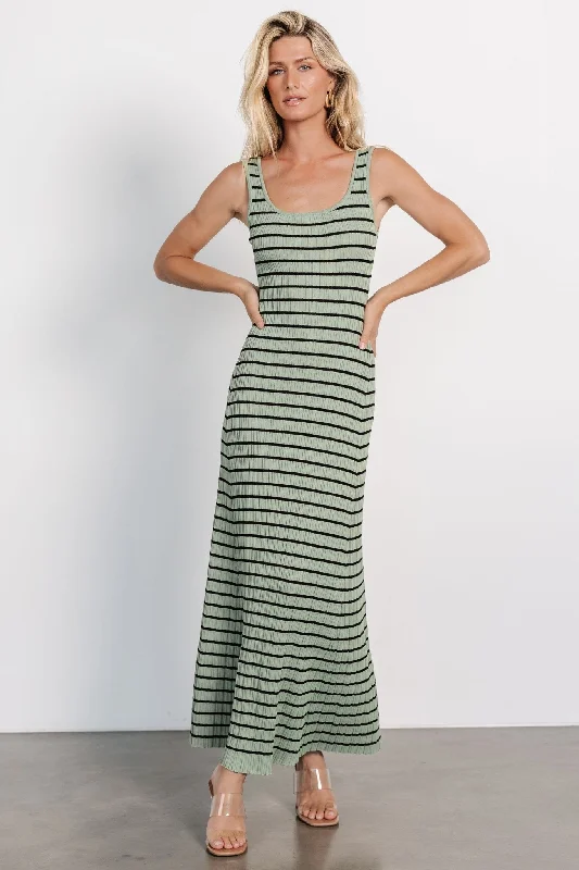 Casual Chic Clothing For Women Jesse Ribbed Tank Maxi Dress | Olive + Black