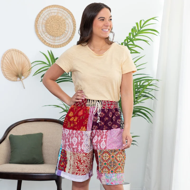 Women's Evening Outfit Patchwork Bermuda Shorts