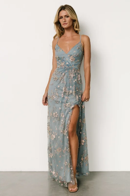 Modish Fashion Discounts Marcia Sparkle Gown | Light Blue + Rose Gold