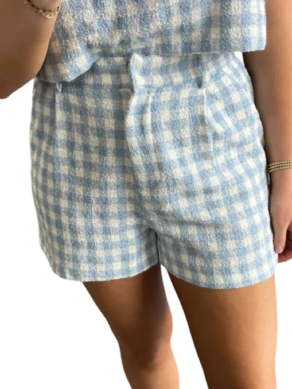 Contemporary Casual Deals Gingham Shorts In Blue/white